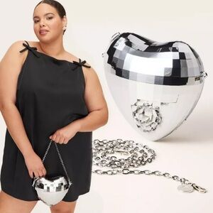 Kate Spade New York X Target Silver Disco Heart Crossbody Bag NWT